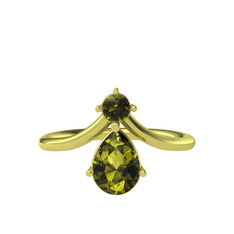 Pluvia Yüzük - Peridot 8 ayar altın yüzük #t4vbpg