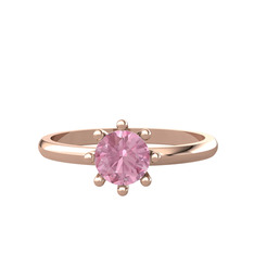 Pembe kuvars 925 ayar rose altın kaplama gümüş yüzük