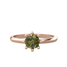 Peridot 925 ayar rose altın kaplama gümüş yüzük