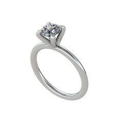 Swarovski 14 ayar beyaz altın yüzük