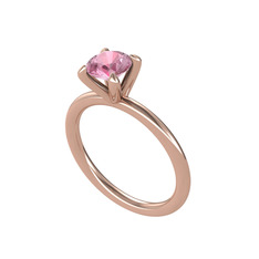 Pembe kuvars 8 ayar rose altın yüzük
