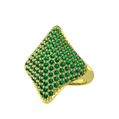 Cleome Yüzük - Yeşil kuvars 8 ayar altın yüzük #m33ad8