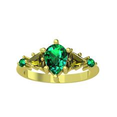 Issey 5 Taş Yüzük - Yeşil kuvars ve peridot 18 ayar altın yüzük #agpxvf
