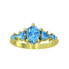 Akuamarin 18 ayar altın yüzük