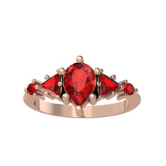 Garnet 14 ayar rose altın yüzük