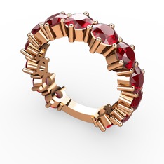 Garnet 14 ayar rose altın yüzük