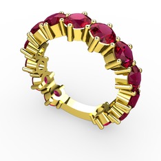 Rodolit garnet 18 ayar altın yüzük