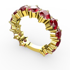 Garnet 925 ayar altın kaplama gümüş yüzük