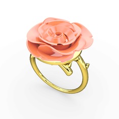 14 ayar altın yüzük (Pastel pembe mineli)