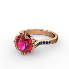 Serene Tektaş Yüzük - Rodolit garnet ve lab safir 18 ayar rose altın yüzük #14da0vv