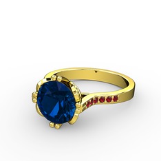 Serene Tektaş Yüzük - Lab safir ve garnet 14 ayar altın yüzük #1oinn9p