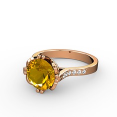Serene Tektaş Yüzük - Sitrin ve swarovski 14 ayar rose altın yüzük #f7kwiv