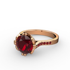 Garnet 925 ayar rose altın kaplama gümüş yüzük