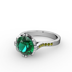 Yeşil kuvars ve peridot 925 ayar gümüş yüzük