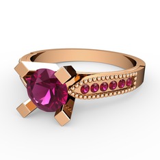 Rodolit garnet 925 ayar rose altın kaplama gümüş yüzük
