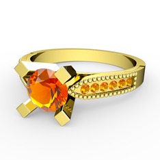 Edina Tektaş Yüzük - Sitrin 8 ayar altın yüzük #a5m878