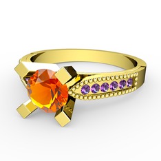 Edina Tektaş Yüzük - Sitrin ve ametist 8 ayar altın yüzük #lmbqoa