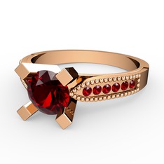 Edina Tektaş Yüzük - Garnet 18 ayar rose altın yüzük #qozxcr