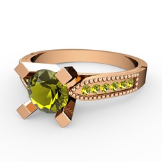 Edina Tektaş Yüzük - Peridot 8 ayar rose altın yüzük #rk0ivx