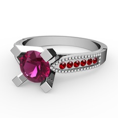 Edina Tektaş Yüzük - Rodolit garnet ve garnet 8 ayar beyaz altın yüzük #sek9a6