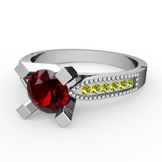 Edina Tektaş Yüzük - Garnet ve peridot 925 ayar gümüş yüzük #sxm0hb