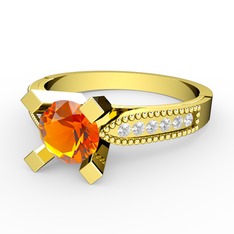 Sitrin ve swarovski 14 ayar altın yüzük