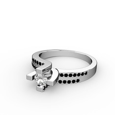 Swarovski ve siyah zirkon 925 ayar gümüş yüzük