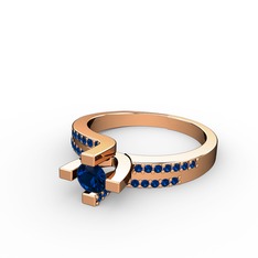 Lucid Tektaş Yüzük - Lab safir 925 ayar rose altın kaplama gümüş yüzük #1a1a8au