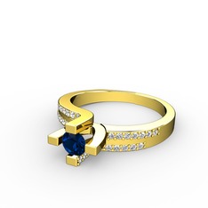 Lucid Tektaş Yüzük - Lab safir ve pırlanta 8 ayar altın yüzük (0.2992 karat) #1cjbknh
