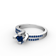 Lucid Tektaş Yüzük - Lab safir 18 ayar beyaz altın yüzük #1klbnf5