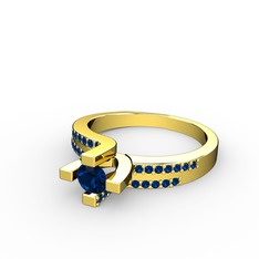 Lucid Tektaş Yüzük - Lab safir 925 ayar altın kaplama gümüş yüzük #1miw2z4