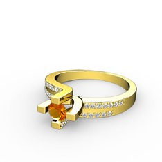 Sitrin ve swarovski 18 ayar altın yüzük