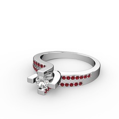 Swarovski ve garnet 925 ayar gümüş yüzük