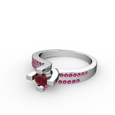 Garnet ve rodolit garnet 925 ayar gümüş yüzük