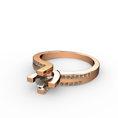 Lucid Tektaş Yüzük - Dumanlı kuvars 14 ayar rose altın yüzük #ybivsl