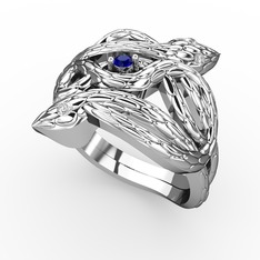 Vipera Yüzük - Lab safir ve swarovski 925 ayar gümüş yüzük #1jvzksc