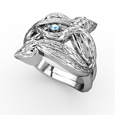 Vipera Yüzük - Akuamarin ve swarovski 925 ayar gümüş yüzük #1s2ytes