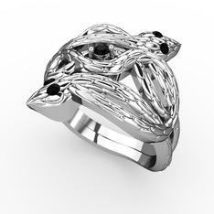 Vipera Yüzük - Siyah zirkon 925 ayar gümüş yüzük #1xci1vz