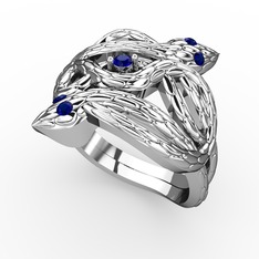 Vipera Yüzük - Lab safir 14 ayar beyaz altın yüzük #vk58fq