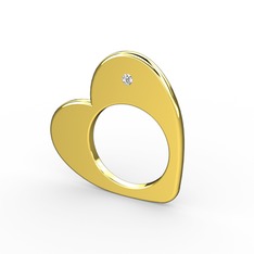 Kalp Yüzük - Pırlanta 925 ayar altın kaplama gümüş yüzük (0.036 karat) #10340lz