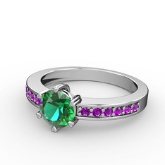 Yeşil kuvars ve ametist 925 ayar gümüş yüzük