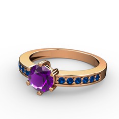 Anima Tektaş Yüzük - Ametist ve lab safir 18 ayar rose altın yüzük #1acgpar