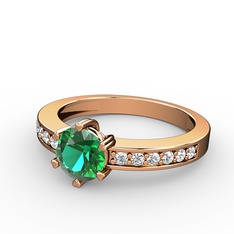 Anima Tektaş Yüzük - Yeşil kuvars ve swarovski 14 ayar rose altın yüzük #1b1mgjx