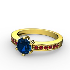 Lab safir ve garnet 14 ayar altın yüzük