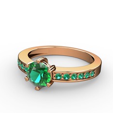Anima Tektaş Yüzük - Yeşil kuvars 18 ayar rose altın yüzük #fj668z