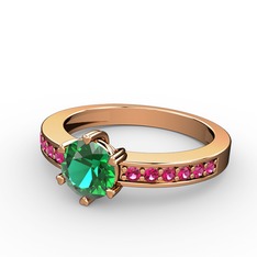 Anima Tektaş Yüzük - Yeşil kuvars ve rodolit garnet 18 ayar rose altın yüzük #jezlfj