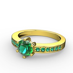 Anima Tektaş Yüzük - Yeşil kuvars 14 ayar altın yüzük #q8dcrx