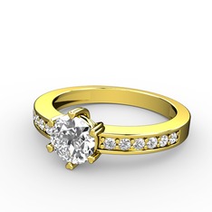 Anima Tektaş Yüzük - Pırlanta ve swarovski 14 ayar altın yüzük (0.92 karat) #yqq3ur