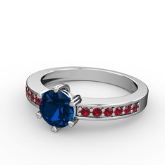 Anima Tektaş Yüzük - Lab safir ve garnet 925 ayar gümüş yüzük #z3hzax