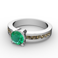 Yeşil kuvars ve dumanlı kuvars 925 ayar gümüş yüzük